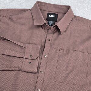 5.11 Tactical Shirt Mens Large Igor Houndstooth Snap Utility Work Pocket Casual
